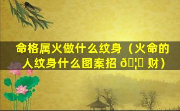 命格属火做什么纹身（火命的人纹身什么图案招 🦟 财）